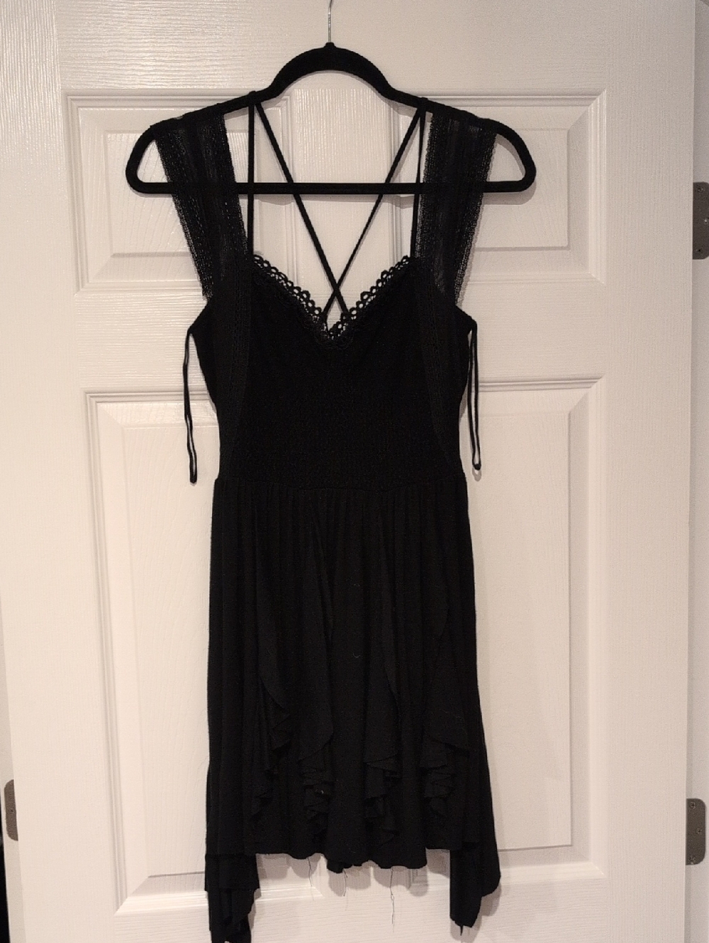 Free People Black Lace Strappy Dress